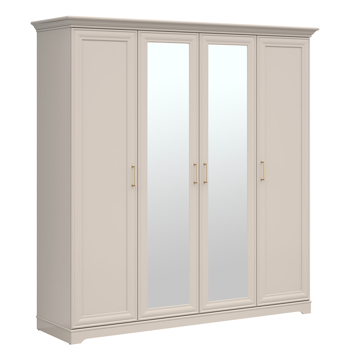 Armoire 4 portes miroirs Perle Cachemire