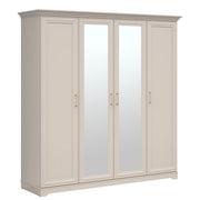 Armoire 4 portes miroirs Perle Cachemire