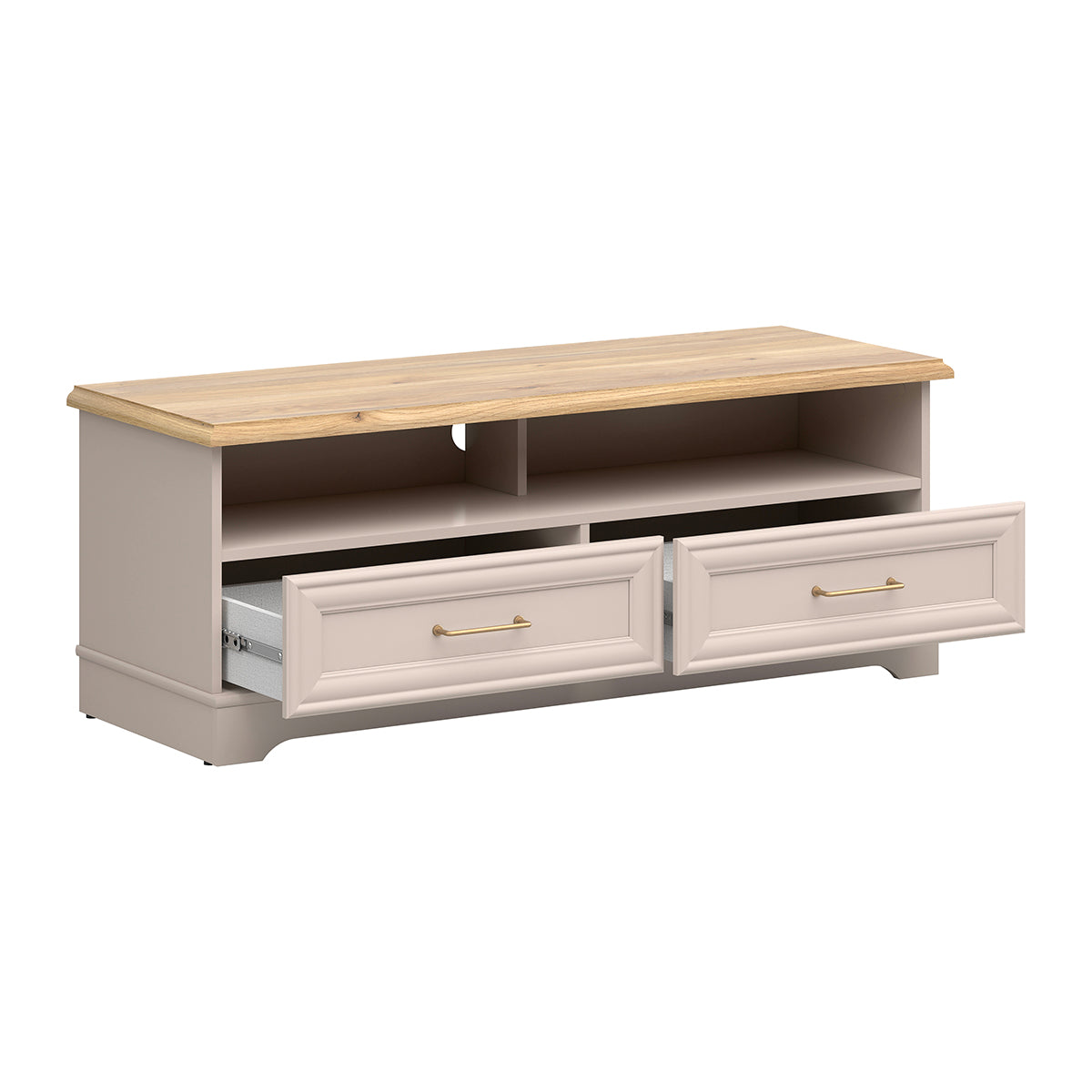 Meuble TV 2 tiroirs 124 cm Perle Cachemire - vue 2