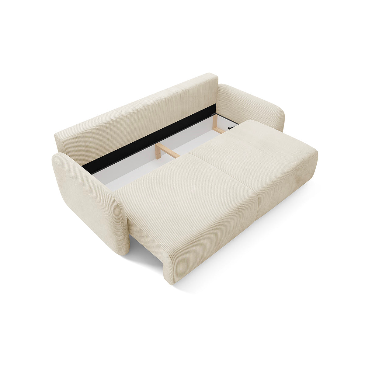 Canapé convertible 3 places avec coffre Dora Beige - vue 3