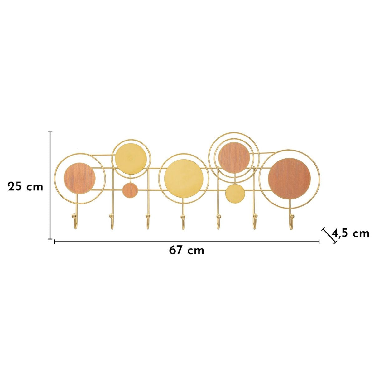 Porte-manteau mural 7 patères Aure Doré et Orange - vue 6