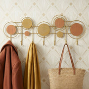 Porte-manteau mural 7 patères Aure Doré et Orange