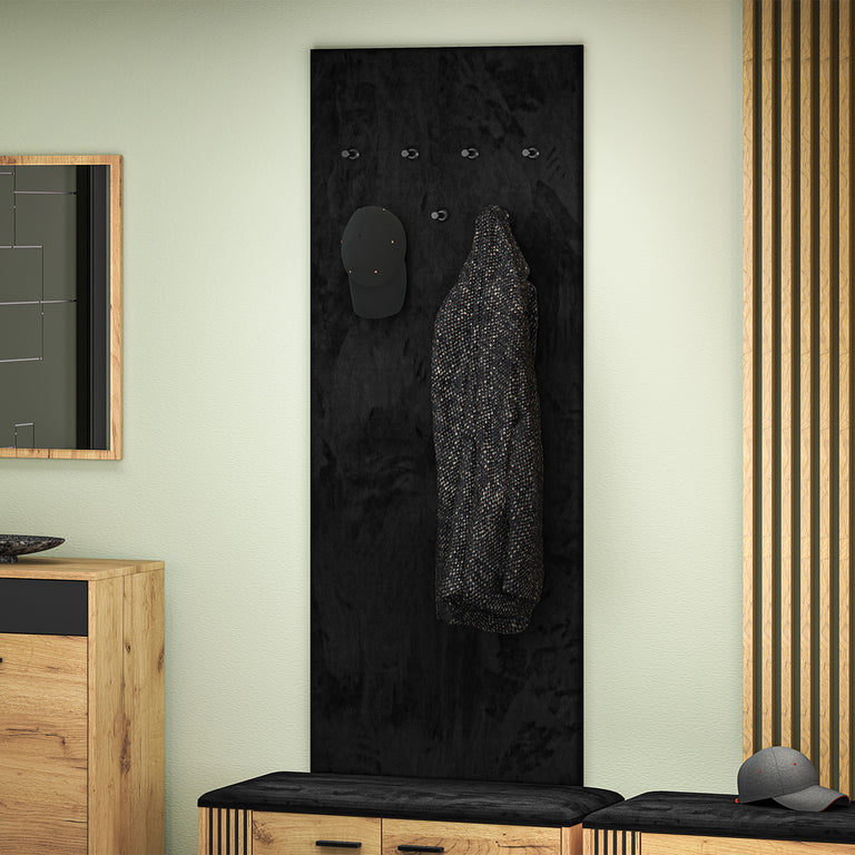 Porte-manteau mural 7 patères Nilo Bois