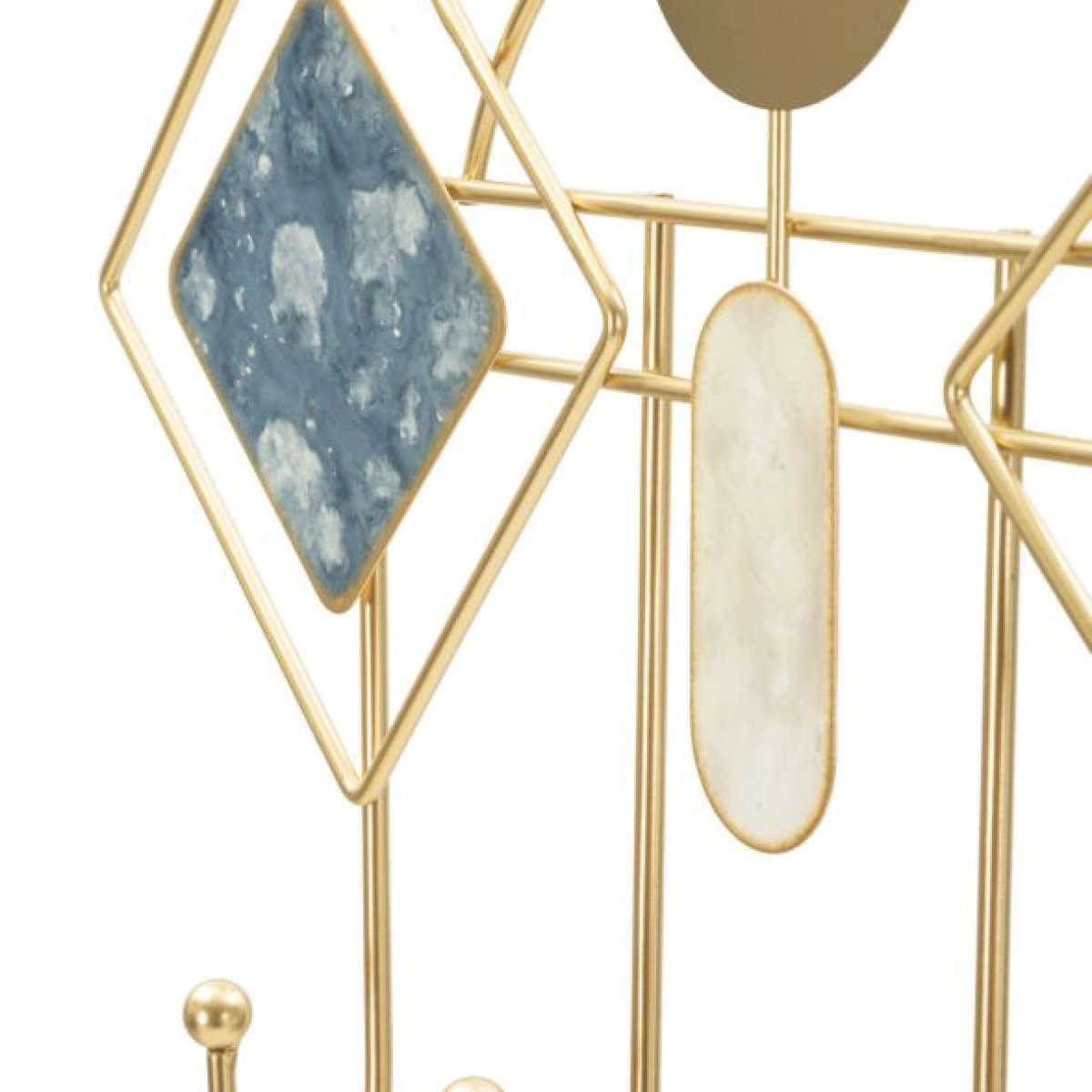 Porte-manteau mural 7 patères Sybille Doré et Bleu - vue 4