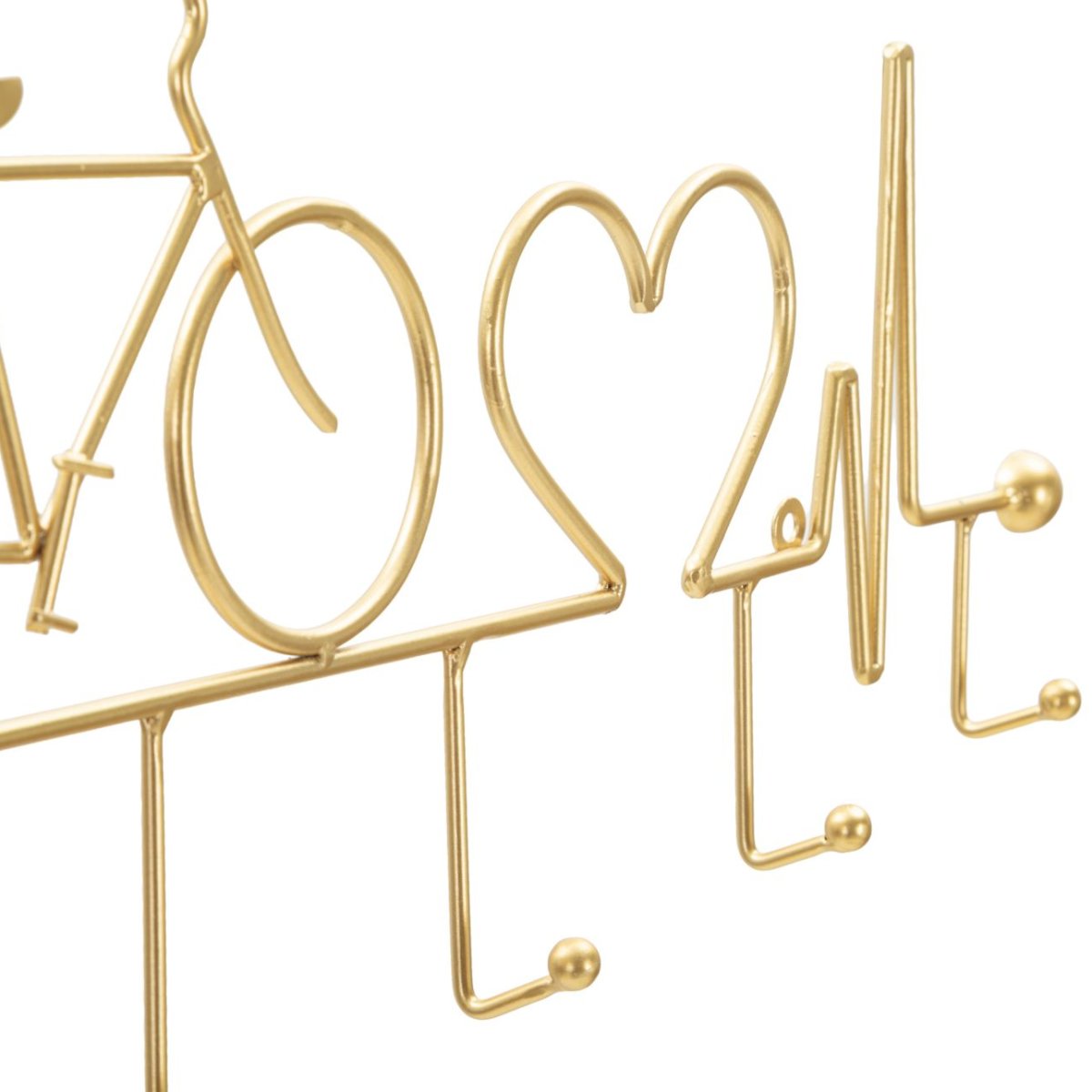 Porte-manteau mural vélo 6 patères Sasha Doré - vue 3