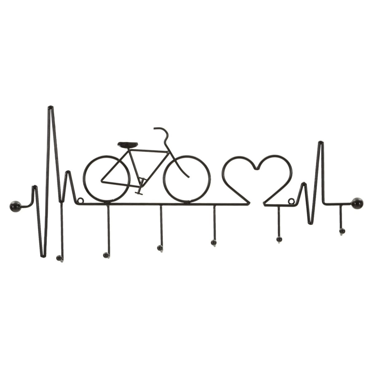 Porte-manteau mural vélo 6 patères Sasha Noir - vue 2