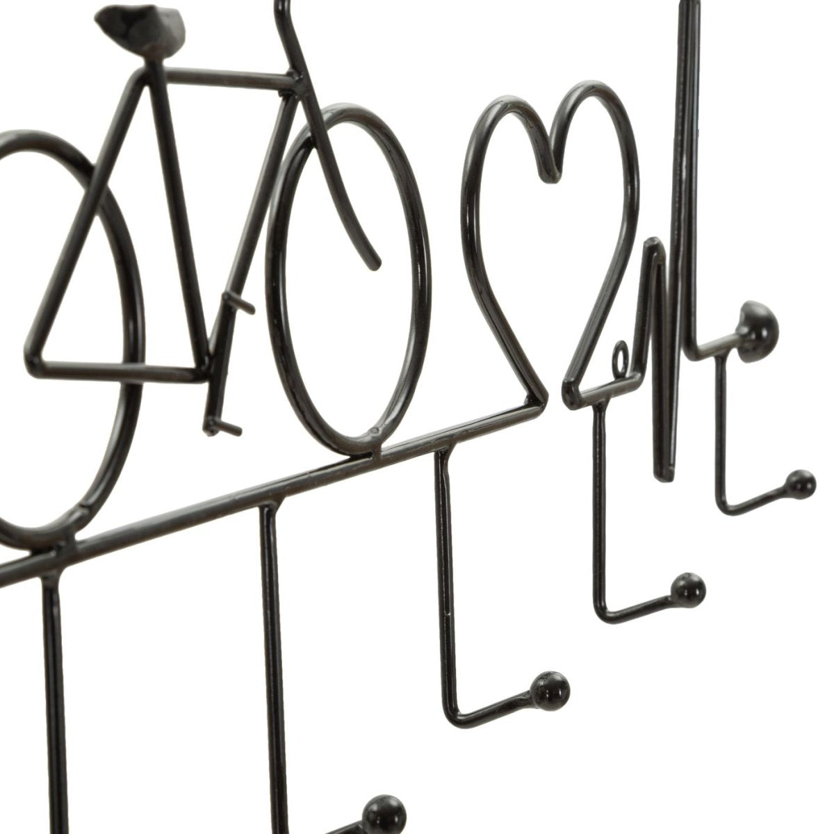Porte-manteau mural vélo 6 patères Sasha Noir - vue 4