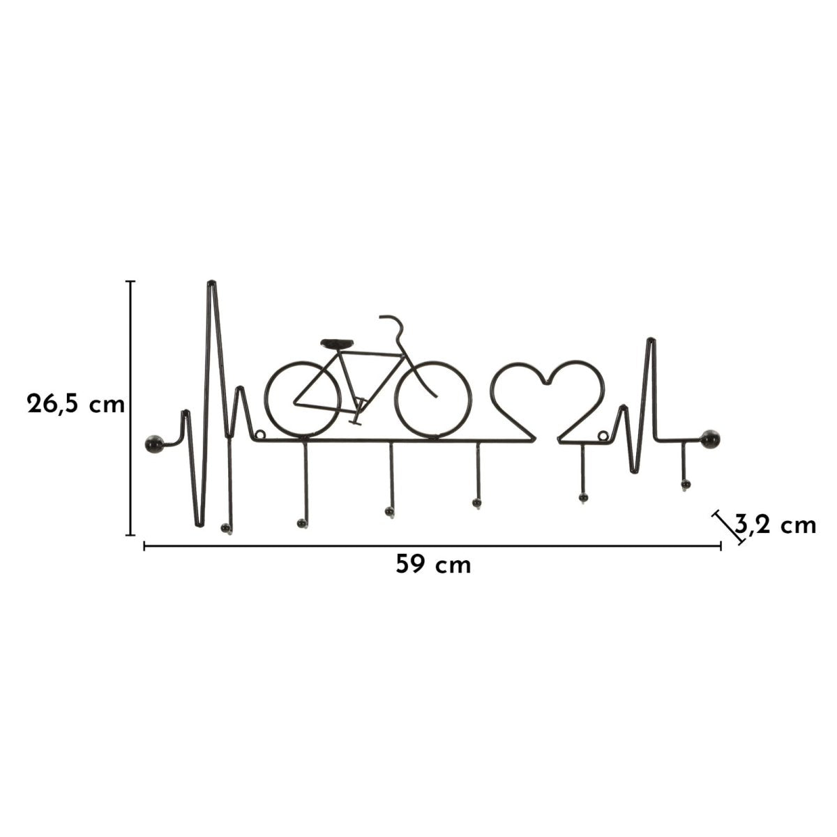 Porte-manteau mural vélo 6 patères Sasha Noir - vue 6