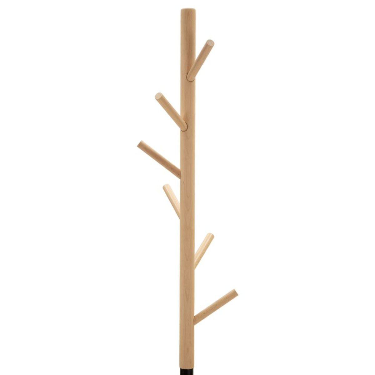 Porte-manteau sur pied 6 patères Bowie Noir et Bois - vue 4
