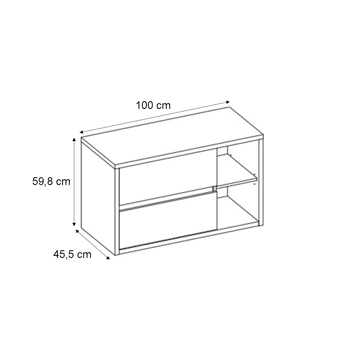 Meuble sous-vasque 100cm plan de toilette Rigel Bois et Anthracite - vue 4
