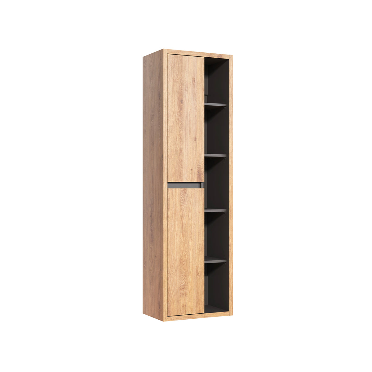 Colonne murale 2 portes Rigel Bois et Anthracite