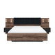 Lit 160x200 chevet LED et prise USB inclus Romane Bois
