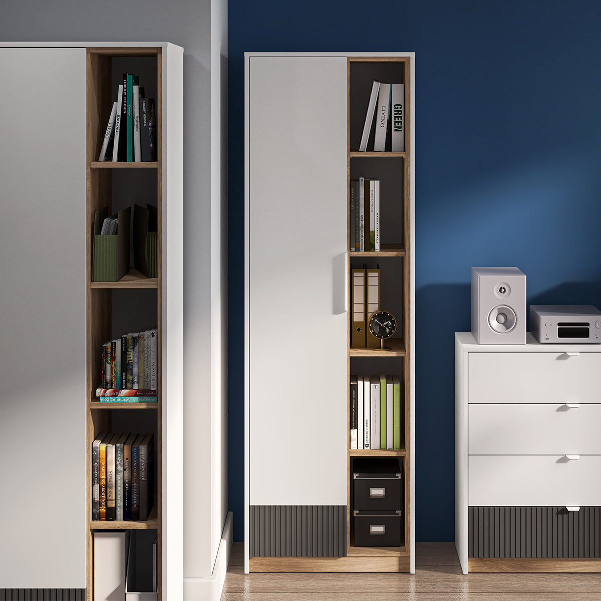 Armoire 1 porte Ronan Blanc - vue 3