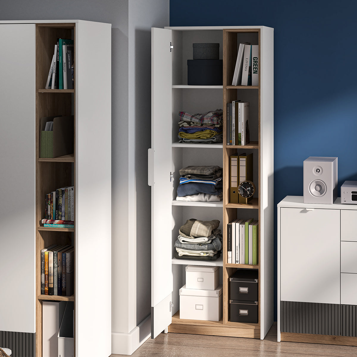 Armoire 1 porte Ronan Blanc - vue 4