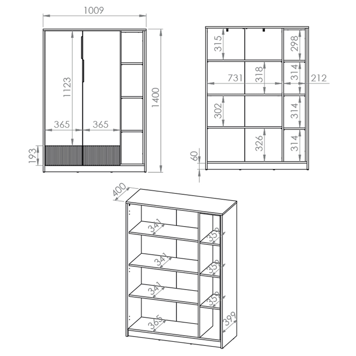 Armoire 1 porte Ronan Blanc - vue 6