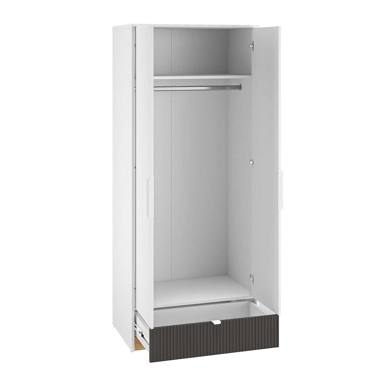 Armoire 2 portes 1 tiroir Ronan Blanc - vue 2