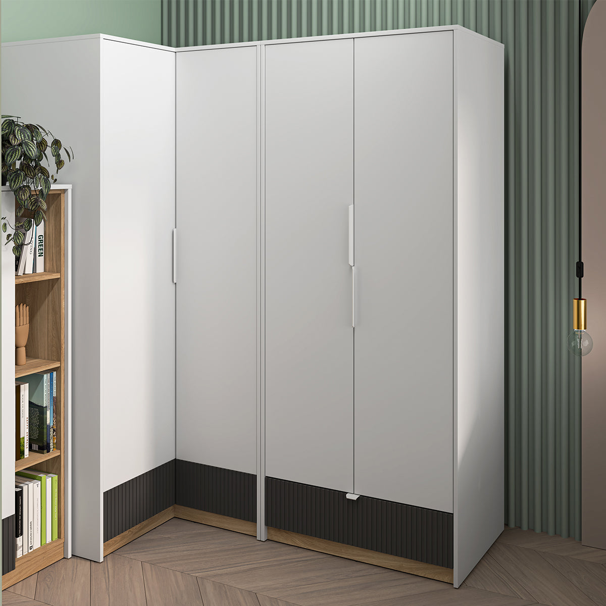 Armoire 2 portes 1 tiroir Ronan Blanc - vue 3
