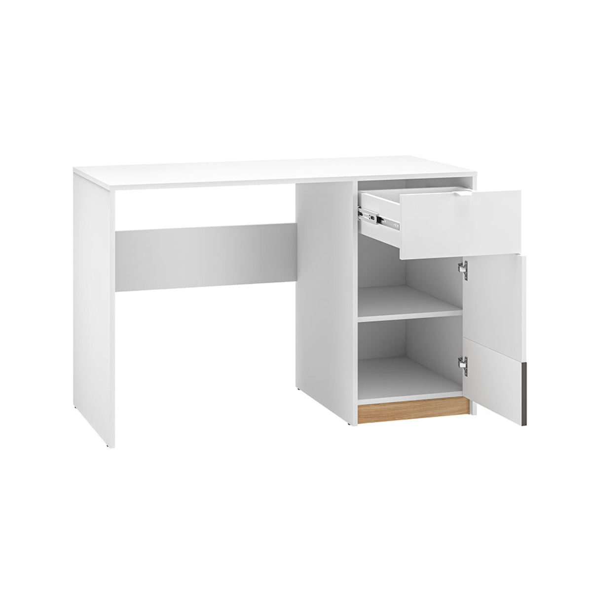 Bureau 1 porte 1 tiroir Ronan Blanc - vue 2