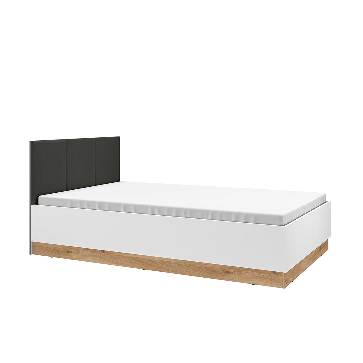 Lit coffre 120x200 sommier inclus Ronan Blanc