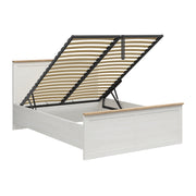 Lit coffre 160x200 sommier inclus Aksel Blanc