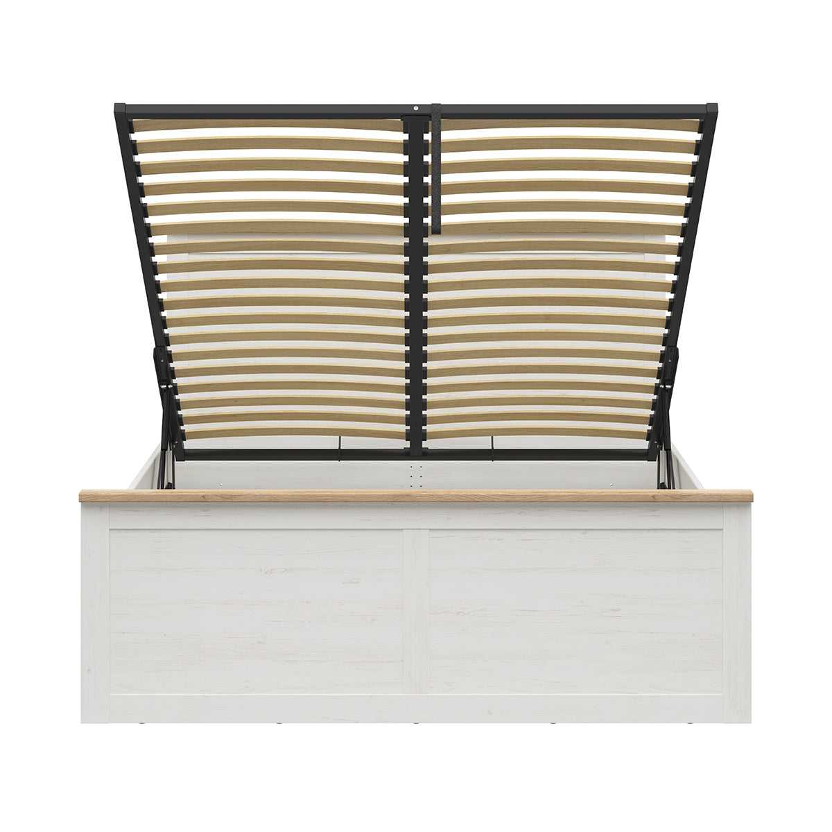 Lit coffre 160x200 sommier inclus Aksel Blanc - vue 3