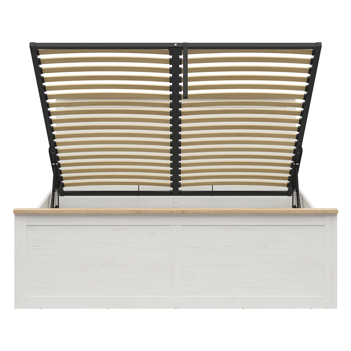 Lit coffre 180x200 sommier inclus Aksel Blanc - vue 3