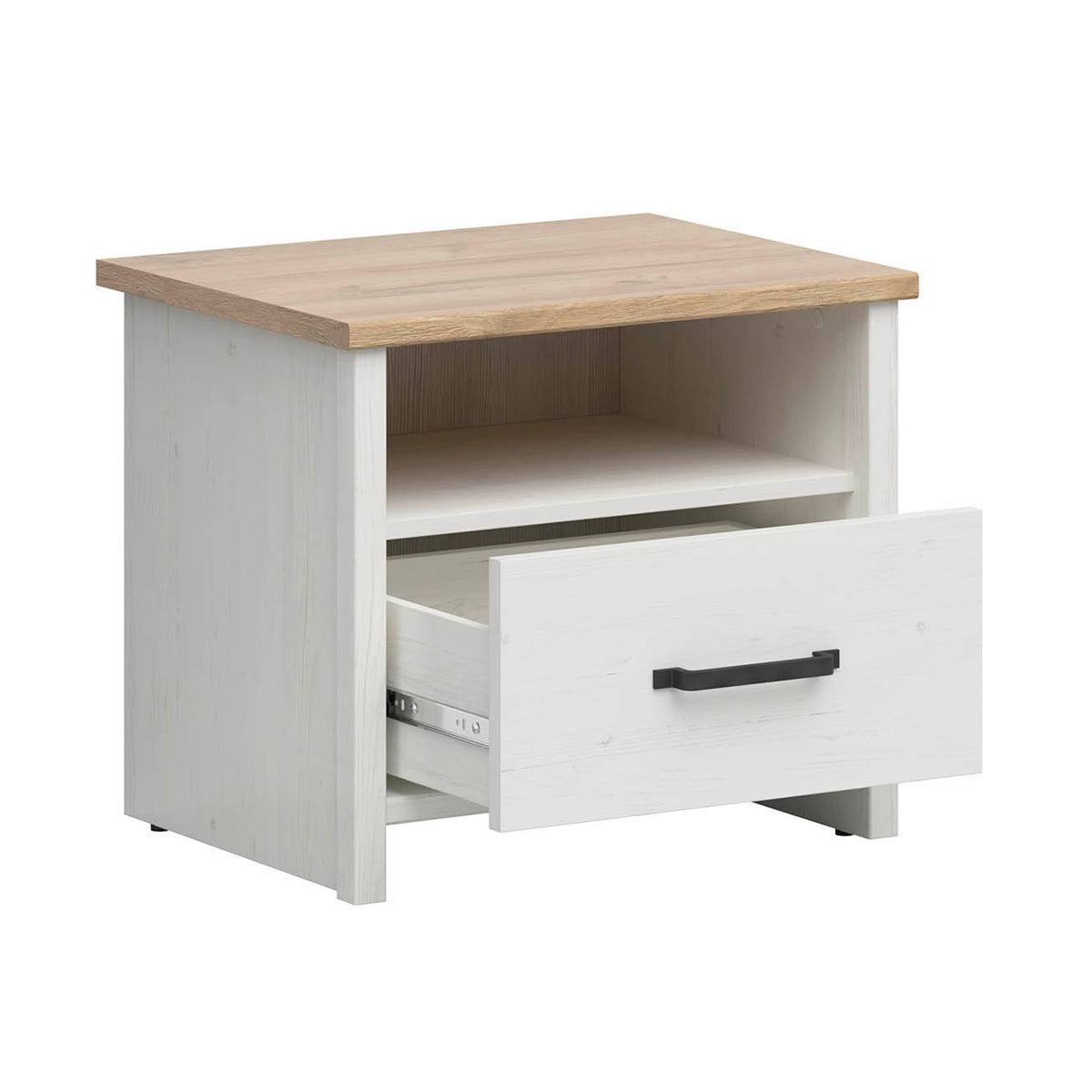 Table de chevet 1 tiroir 1 niche Aksel Blanc - vue 2