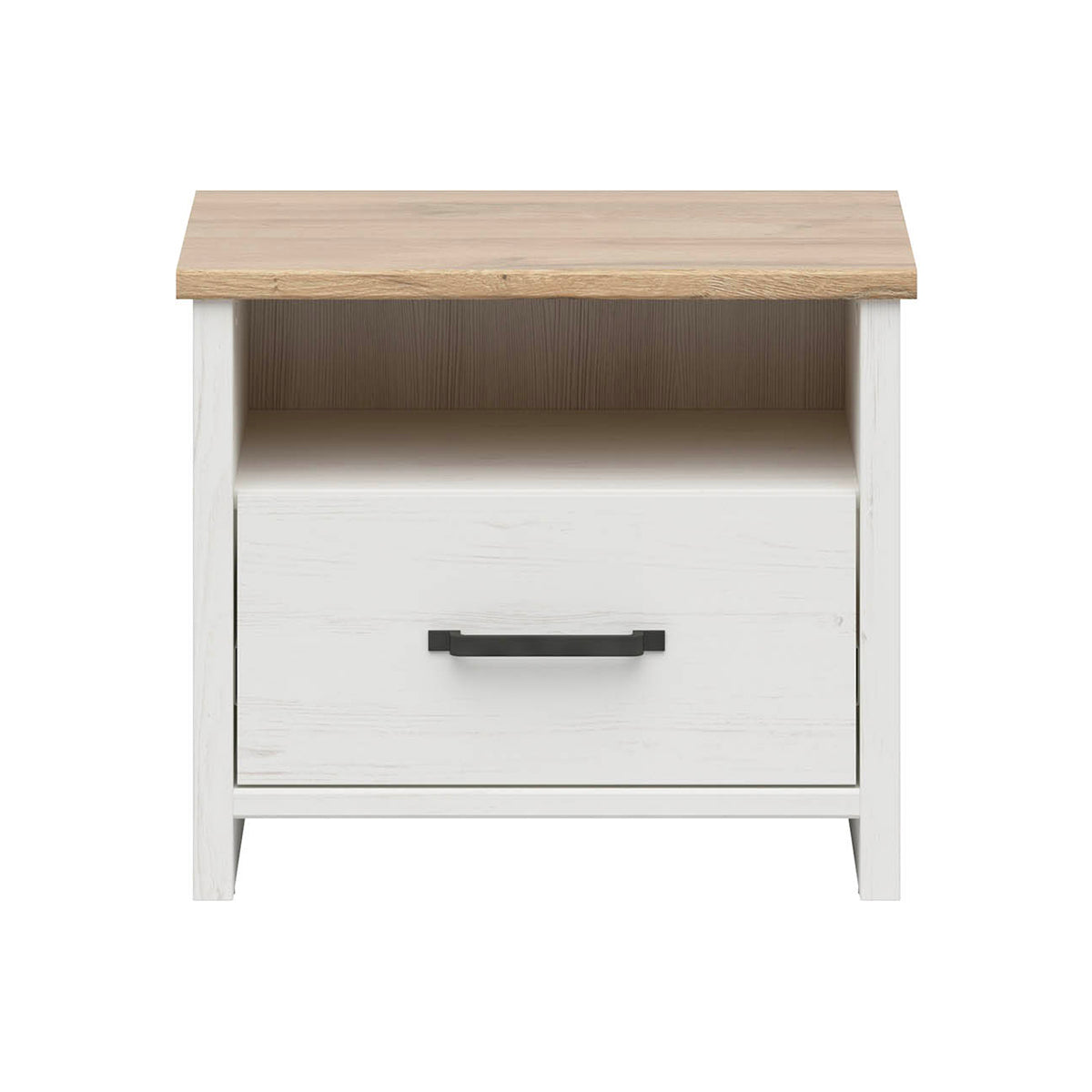 Table de chevet 1 tiroir 1 niche Aksel Blanc - vue 3