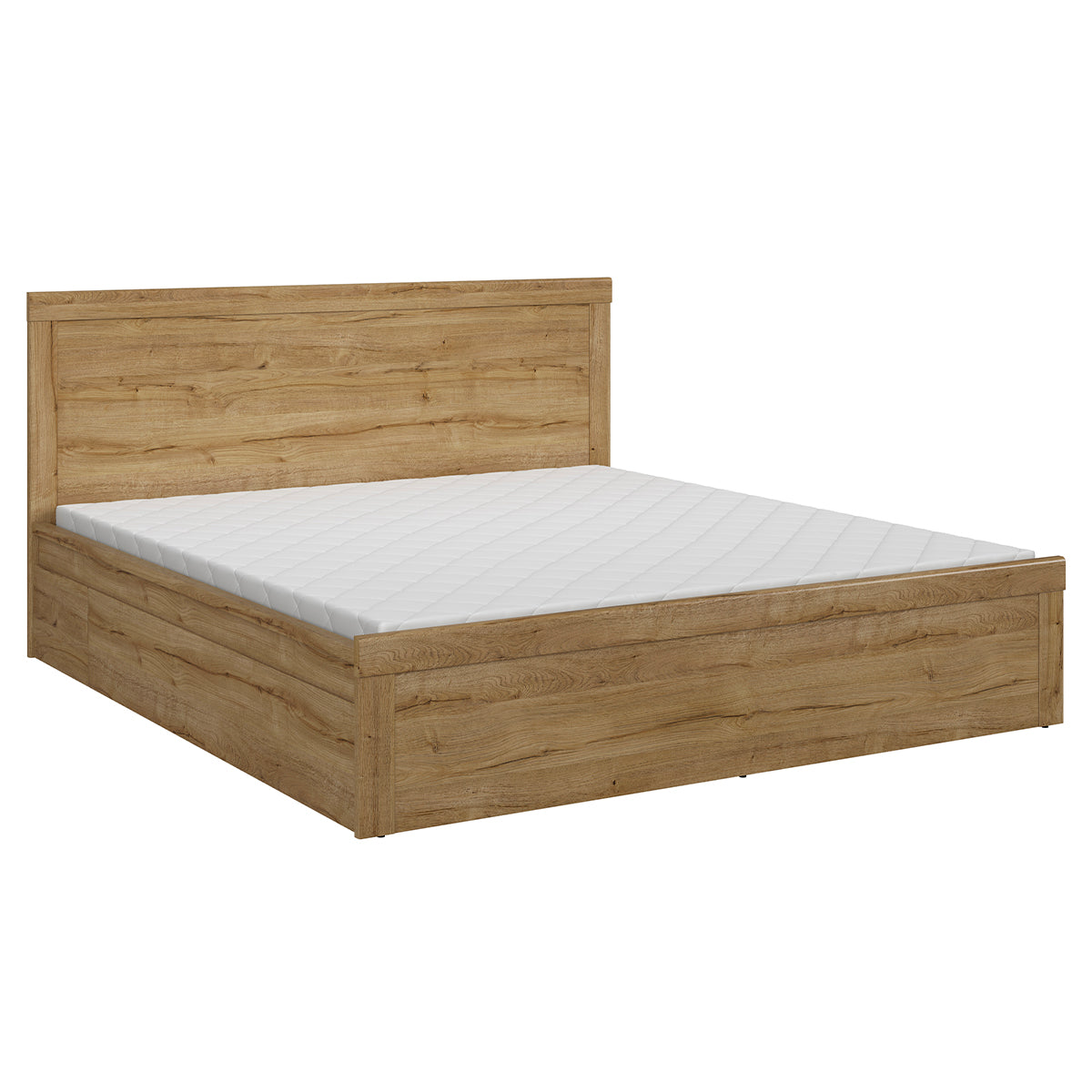 Lit 180x200 sommier et tiroirs inclus Hella Bois
