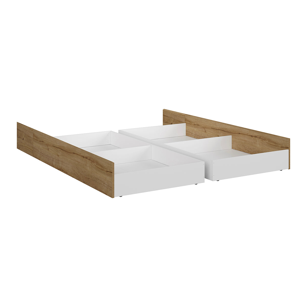 Lit 180x200 sommier et tiroirs inclus Hella Bois - vue 3