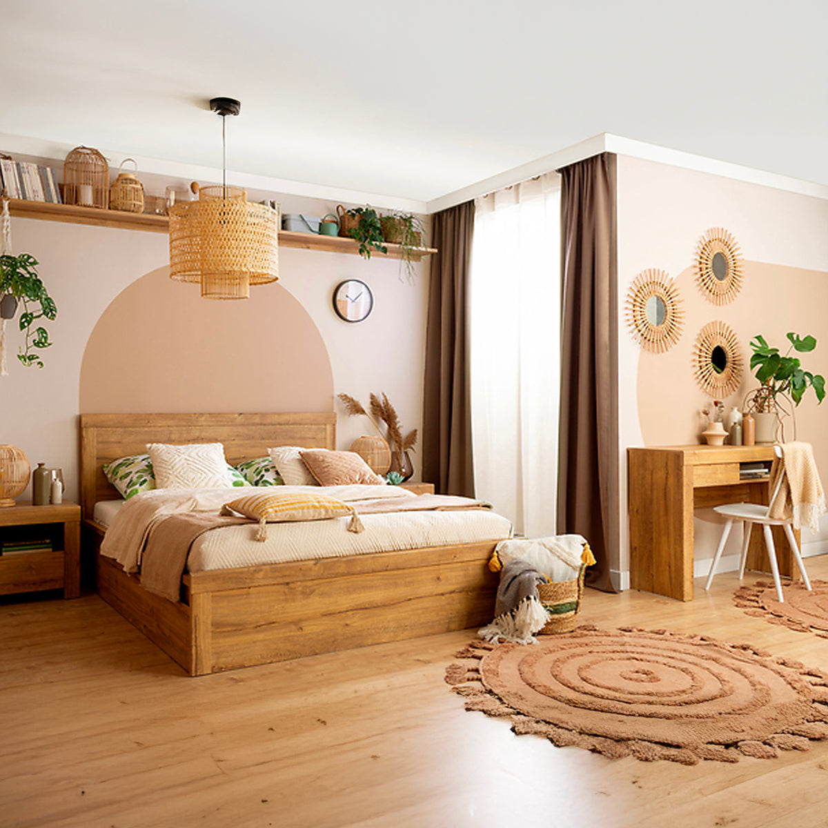 Lit 180x200 sommier et tiroirs inclus Hella Bois - vue 5