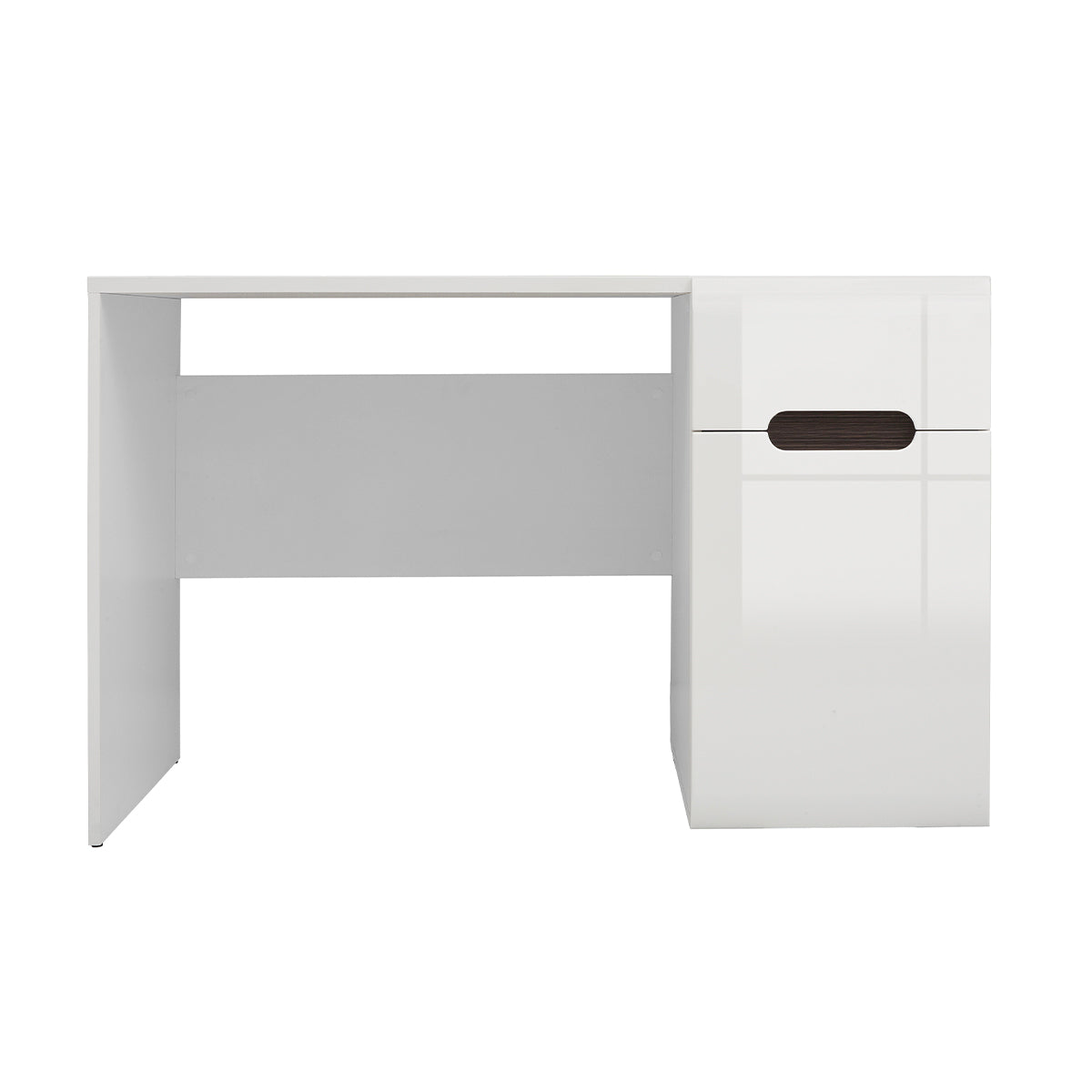Bureau 1 tiroir 1 porte Darrel Blanc laqué et Bois - vue 2