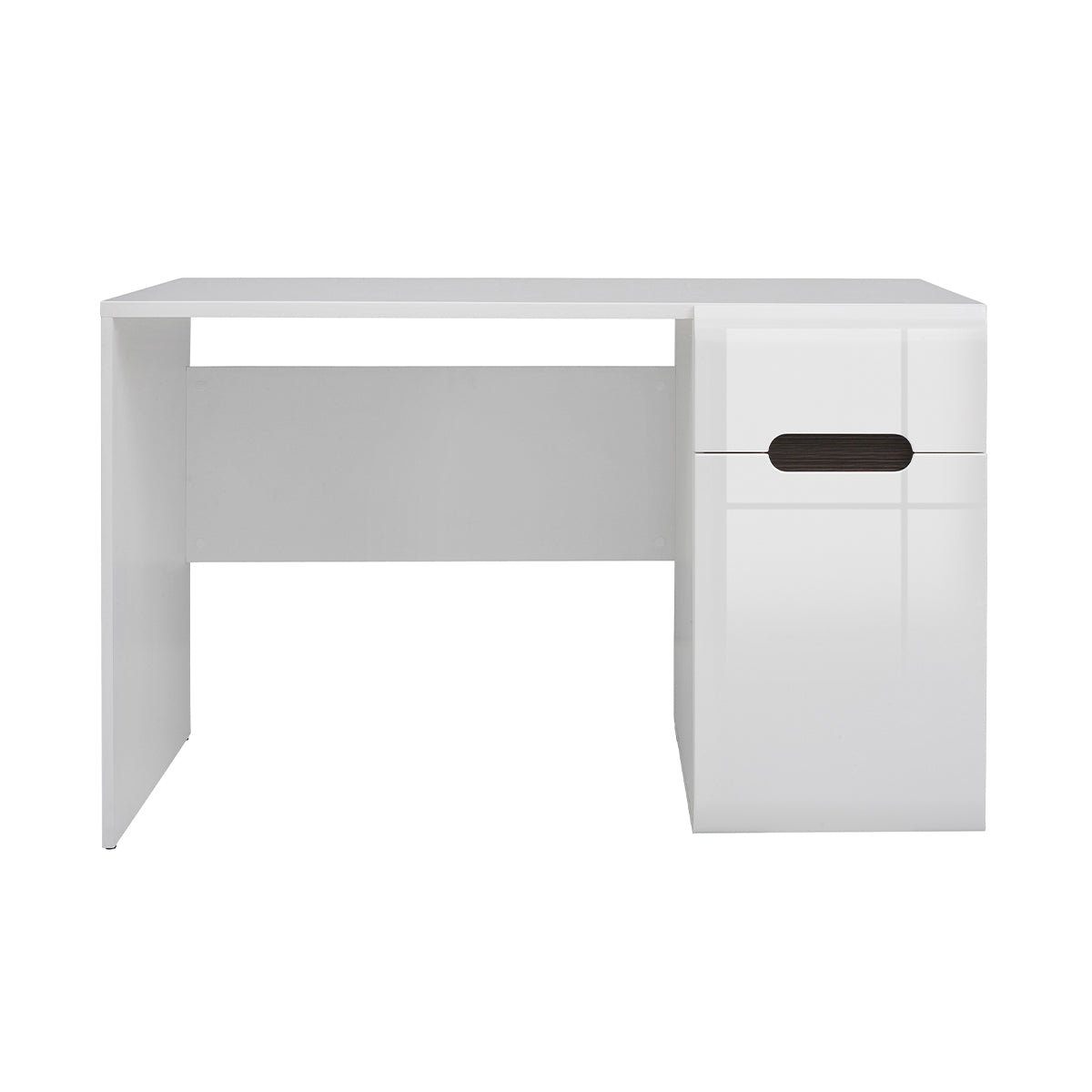 Bureau 1 tiroir 1 porte Darrel Blanc laqué et Bois - vue 3