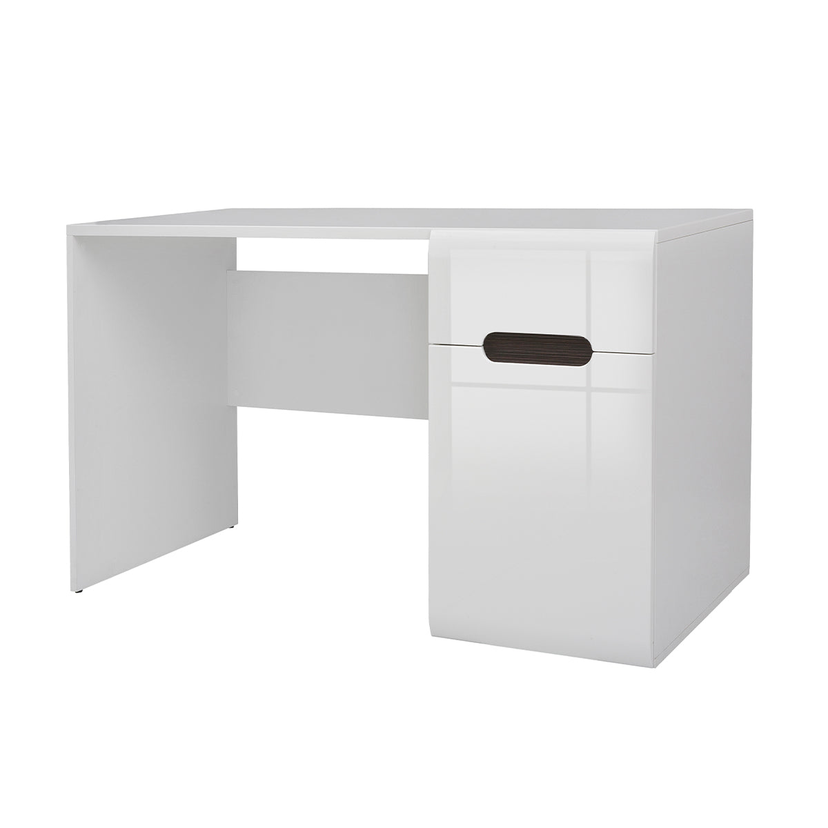 Bureau 1 tiroir 1 porte Darrel Blanc laqué et Bois