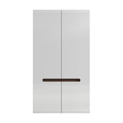 Armoire 2 portes Darrel Blanc laqué et Bois