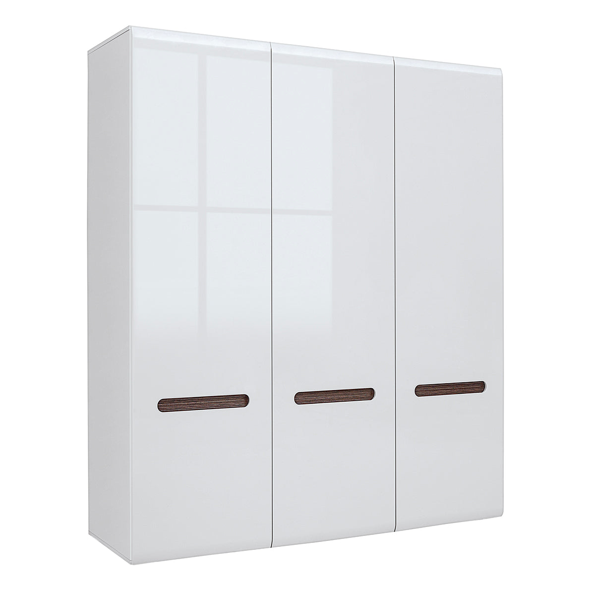 Armoire 3 portes Darrel Blanc laqué et Bois