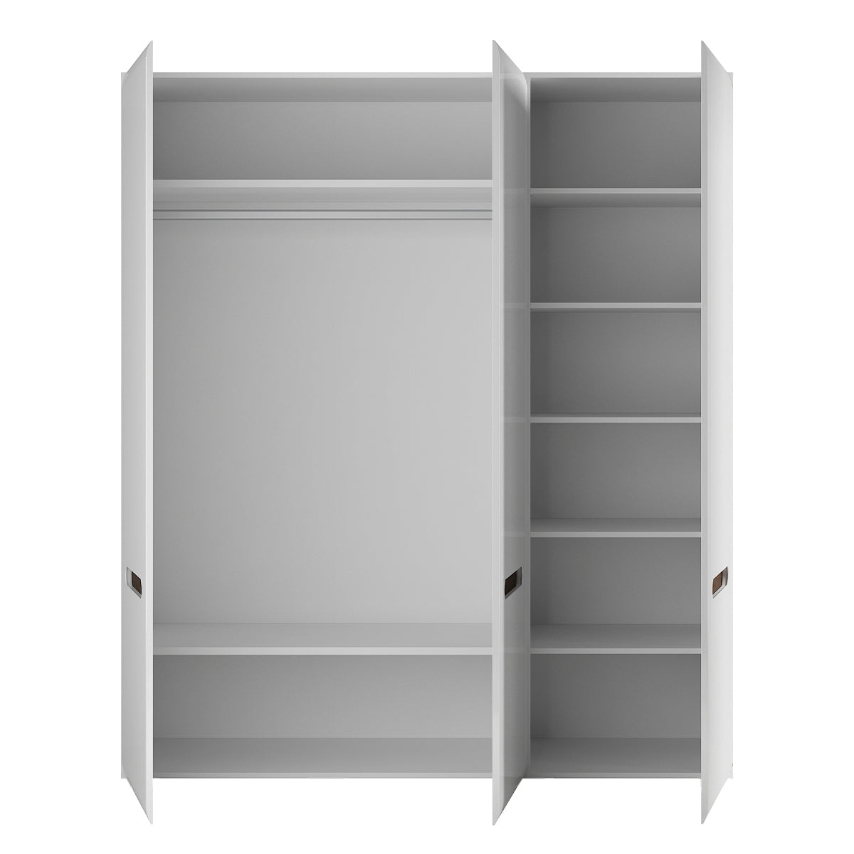 Armoire 3 portes Darrel Blanc laqué et Bois - vue 4