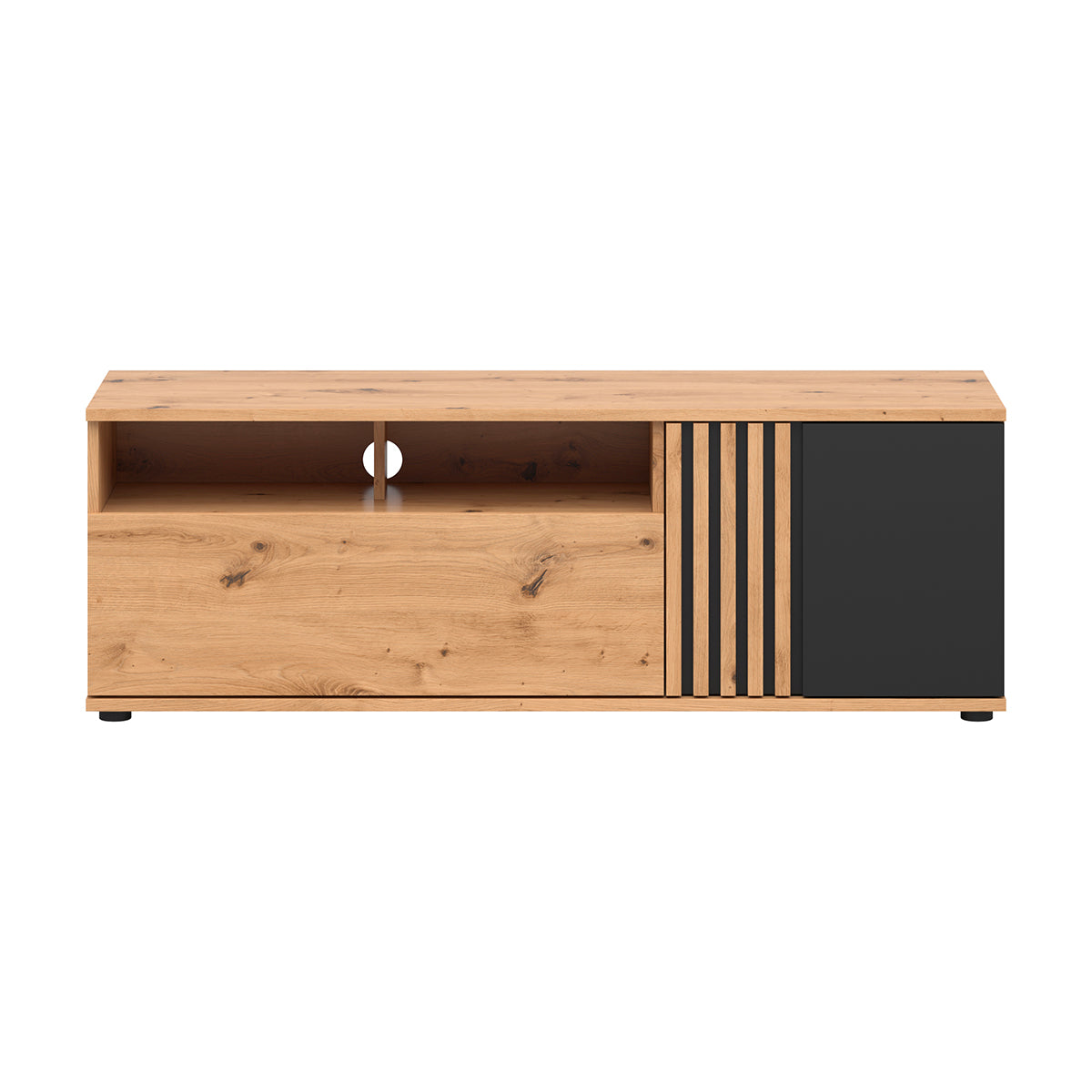 Meuble TV 1 porte 1 tiroir 135 cm Ezra Bois - vue 3