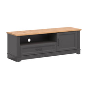 Meuble TV 1 porte 1 tiroir 150 cm Charlie Gris Anthracite
