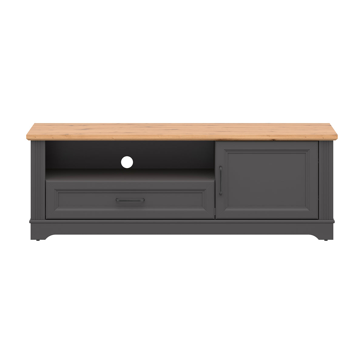 Meuble TV 1 porte 1 tiroir 150 cm Charlie Gris Anthracite - vue 3