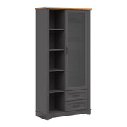 Vaisselier 1 porte 2 tiroirs Charlie Gris Anthracite
