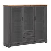 Vaisselier bas 3 portes 2 tiroirs Charlie Gris Anthracite
