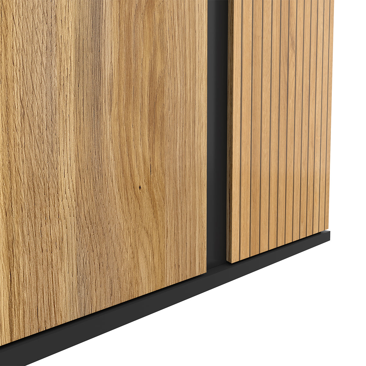 Armoire 2 portes Pia Noir et Bois - vue 3