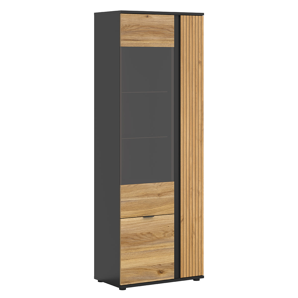 Vaisselier 3 portes Pia Noir et Bois