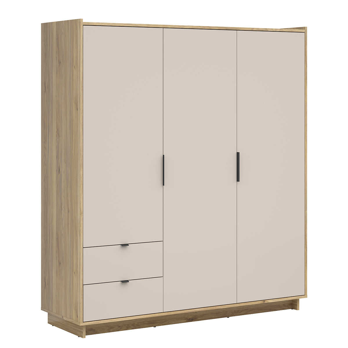 Armoire 3 portes 2 tiroirs Donna Cachemire et Bois