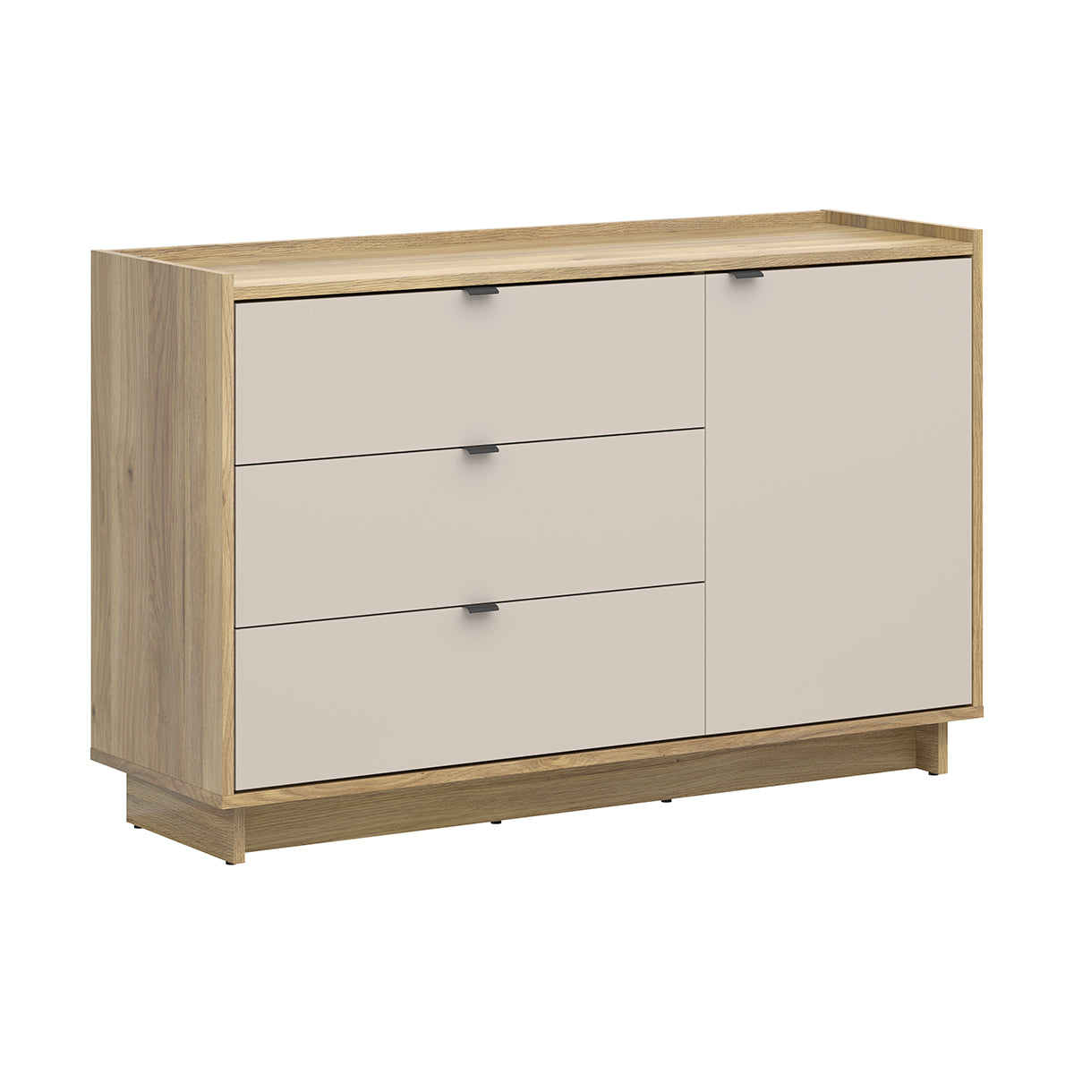 Commode 1 porte 3 tiroirs Donna Cachemire et Bois