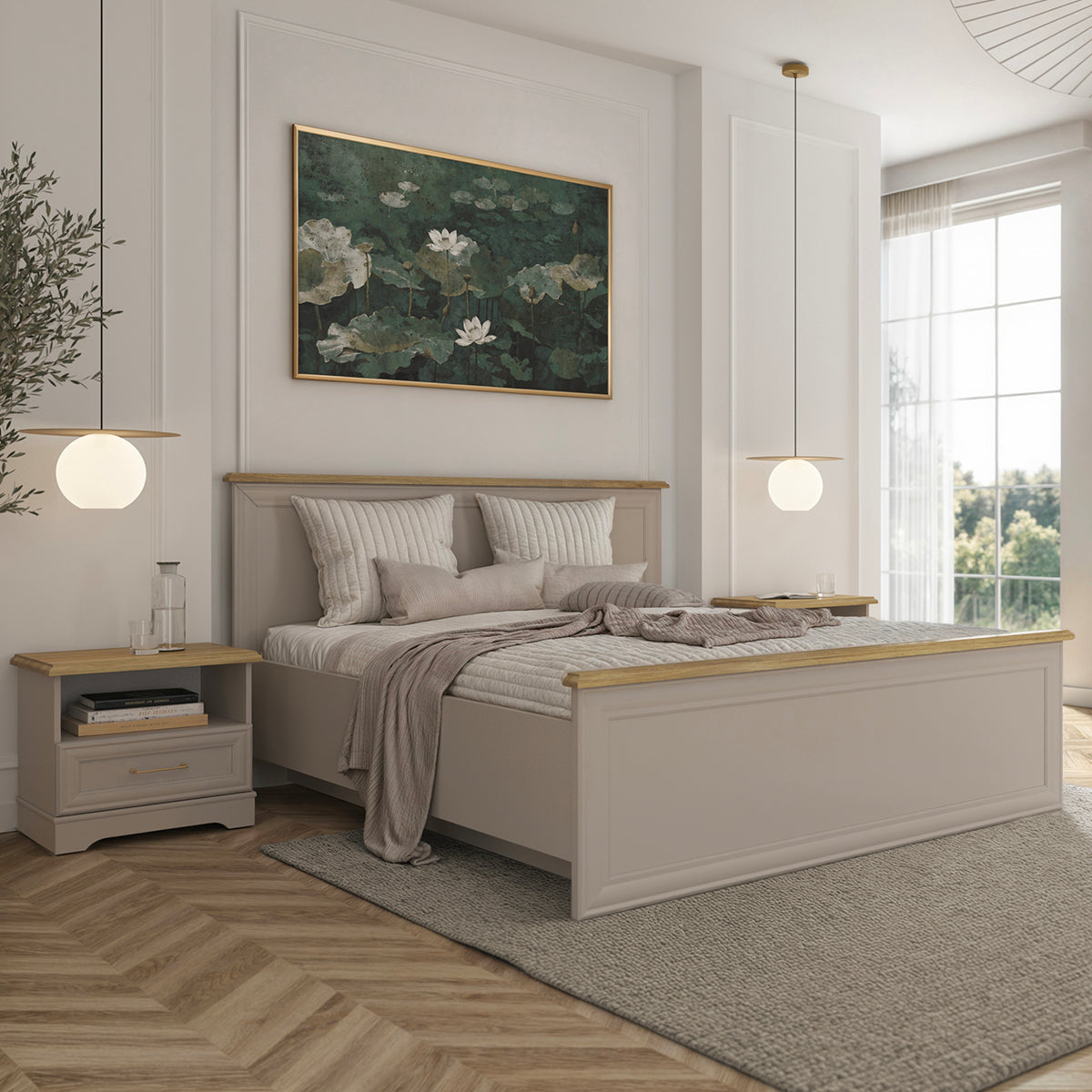 Lit coffre 160x200 sommier inclus Perle Cachemire - vue 4