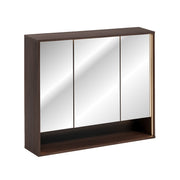 Miroir armoire murale 3 portes 100cm Moka Bois foncé