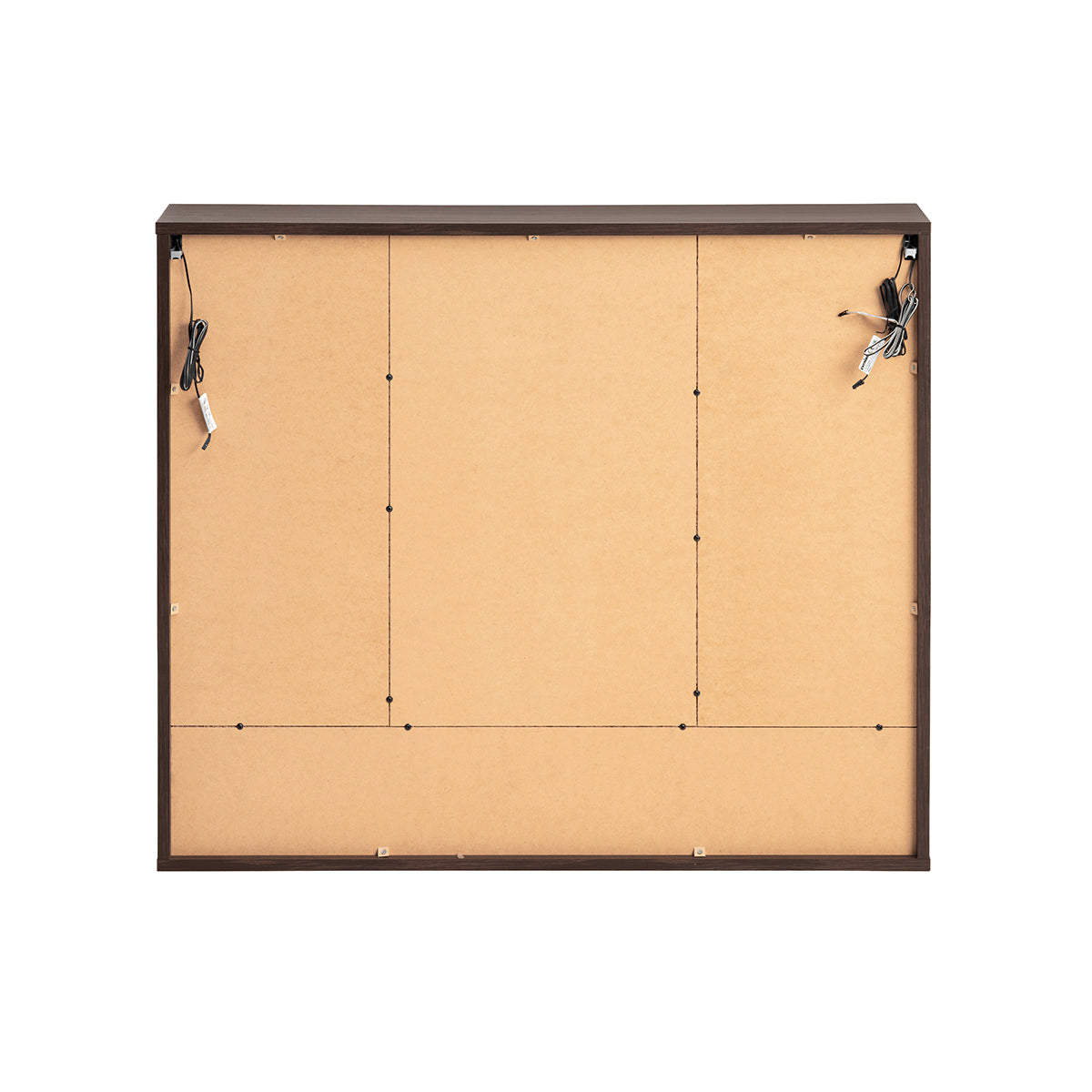 Ensemble meuble simple vasque encastrée gauche 100cm colonne et armoire miroir Moka Bois foncé - vue 7