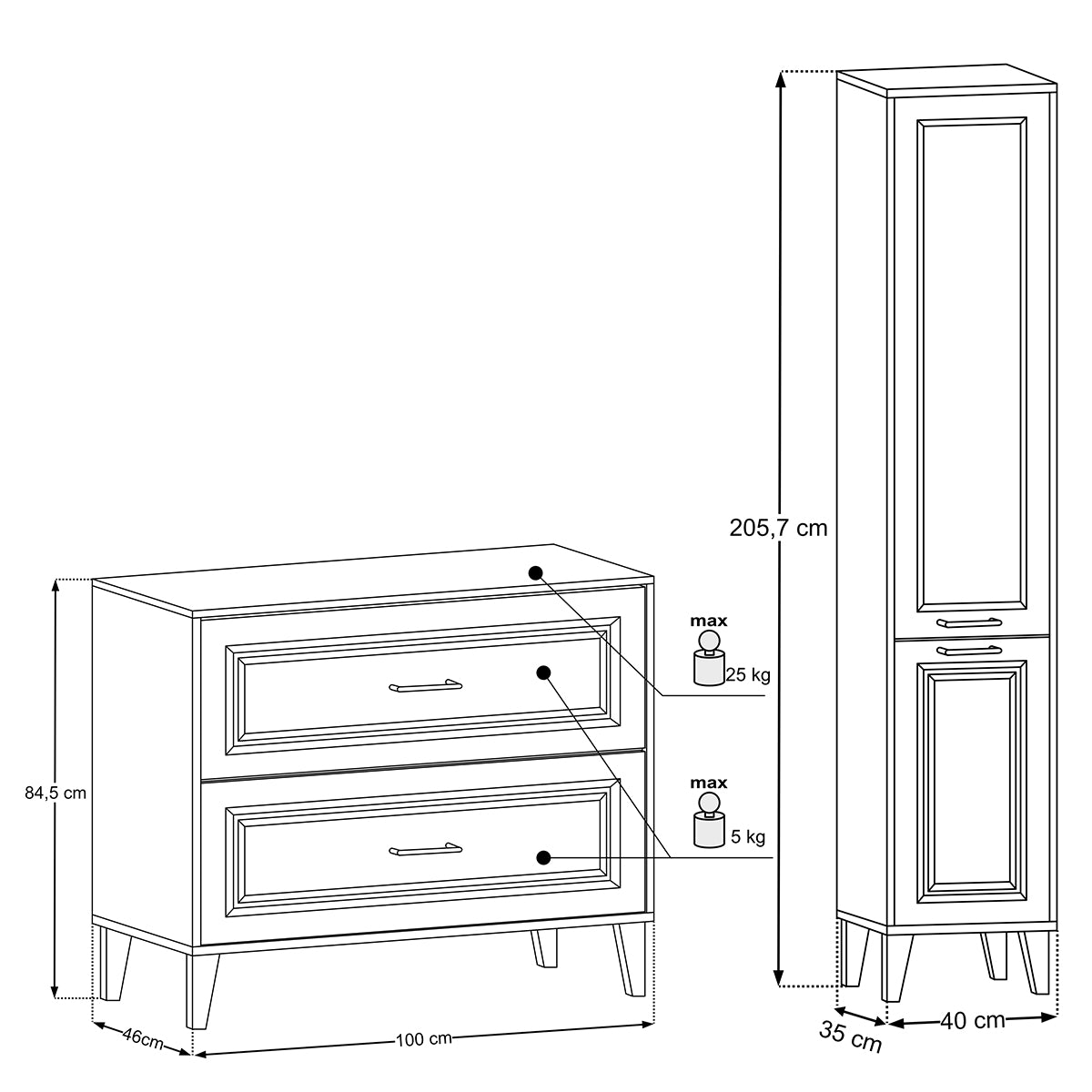 Ensemble meuble simple vasque 100cm et colonne Moka Bois foncé - vue 11